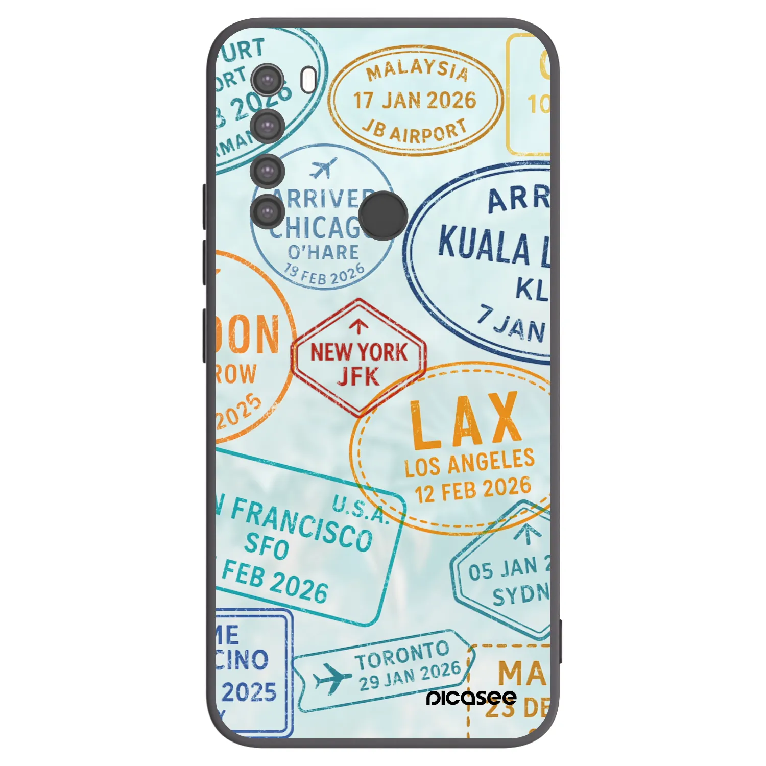 Picasee crna silikonska maskica za Xiaomi Redmi Note 8 - PASSPORT EDITION