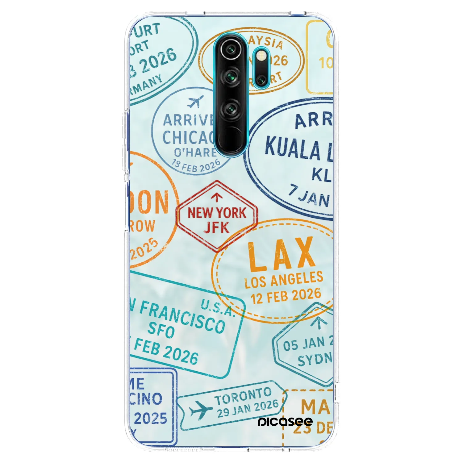 Picasee silikonska prozirna maskica za Xiaomi Redmi Note 8 Pro - PASSPORT EDITION