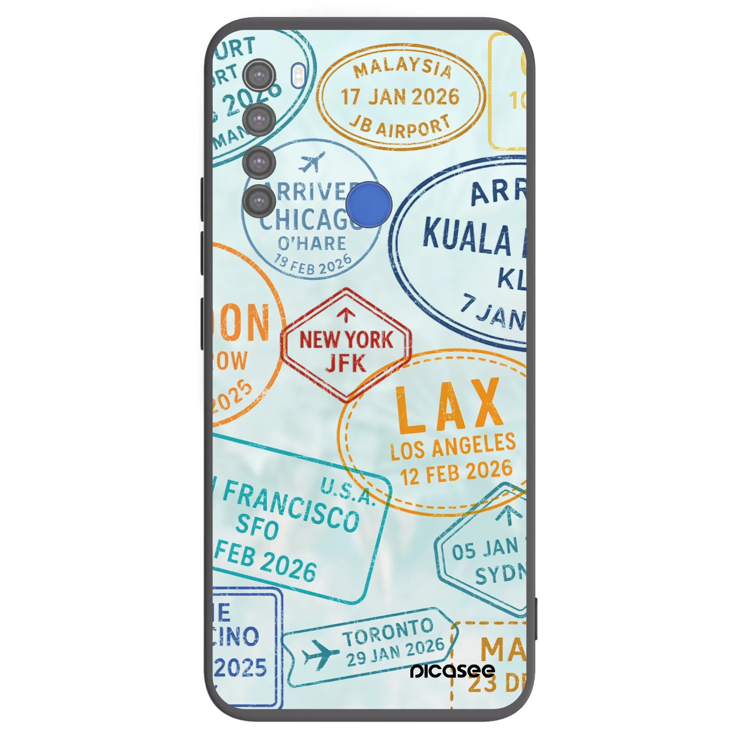 Picasee crna silikonska maskica za Xiaomi Redmi Note 8T - PASSPORT EDITION