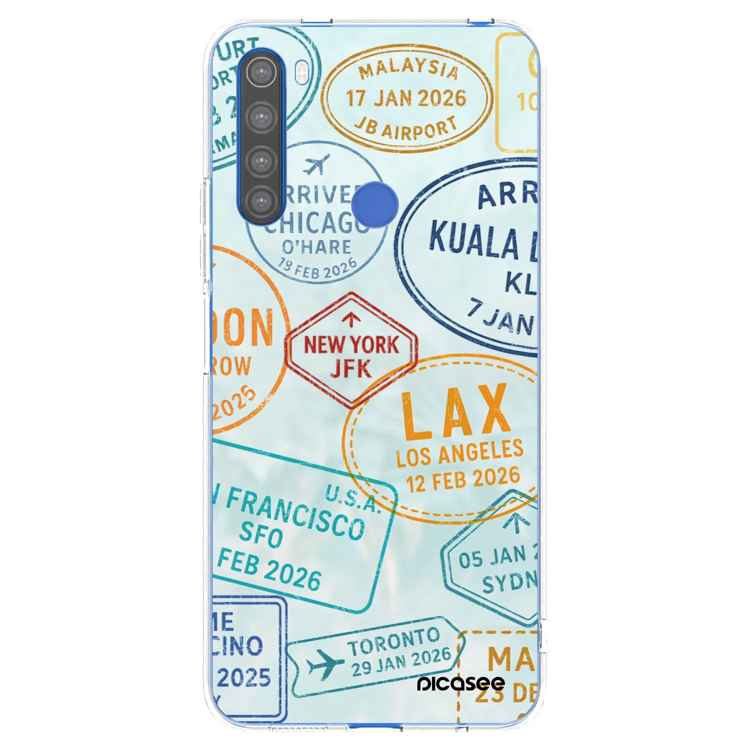 Picasee silikonska prozirna maskica za Xiaomi Redmi Note 8T - PASSPORT EDITION
