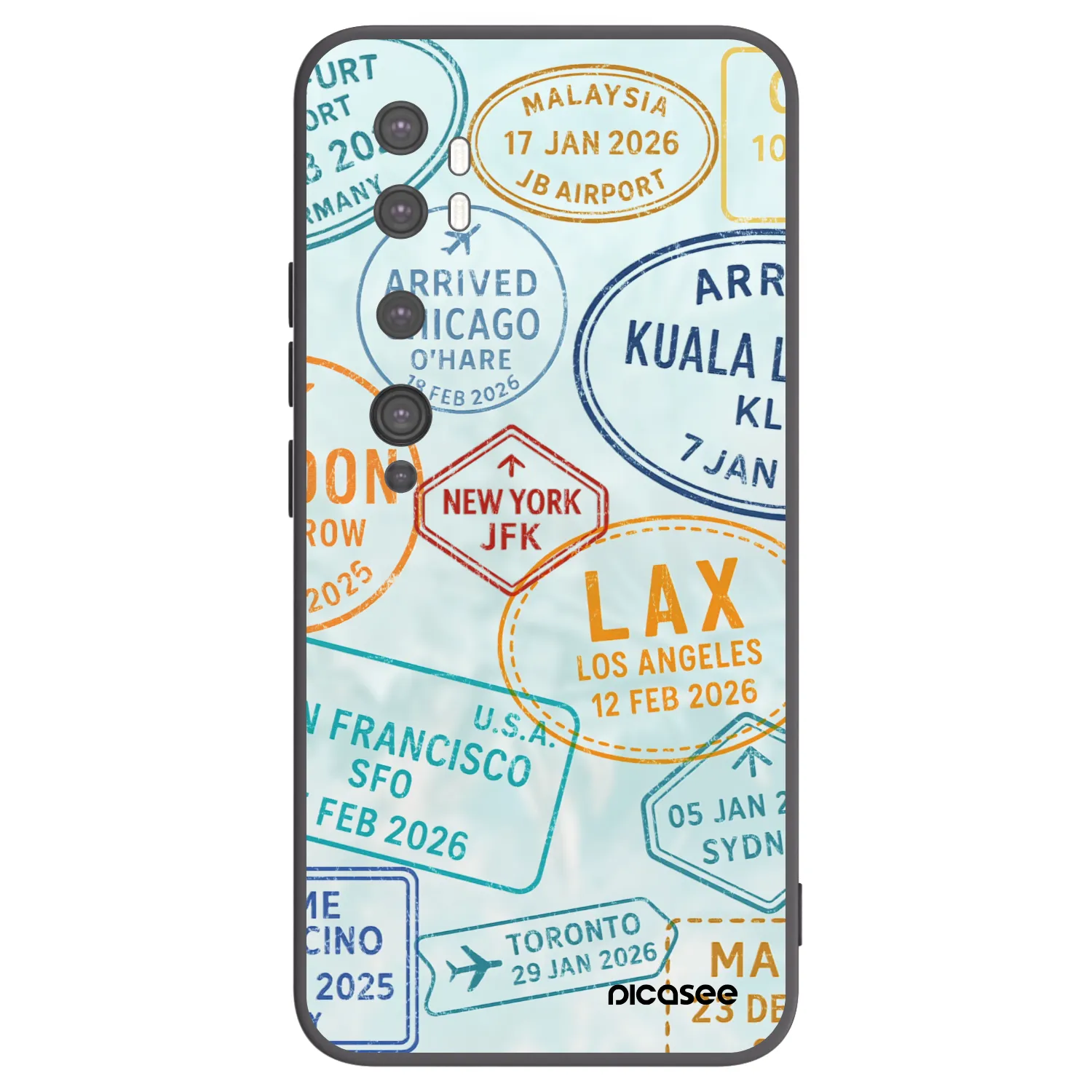 Picasee crna silikonska maskica za Xiaomi Mi Note 10 (Pro) - PASSPORT EDITION