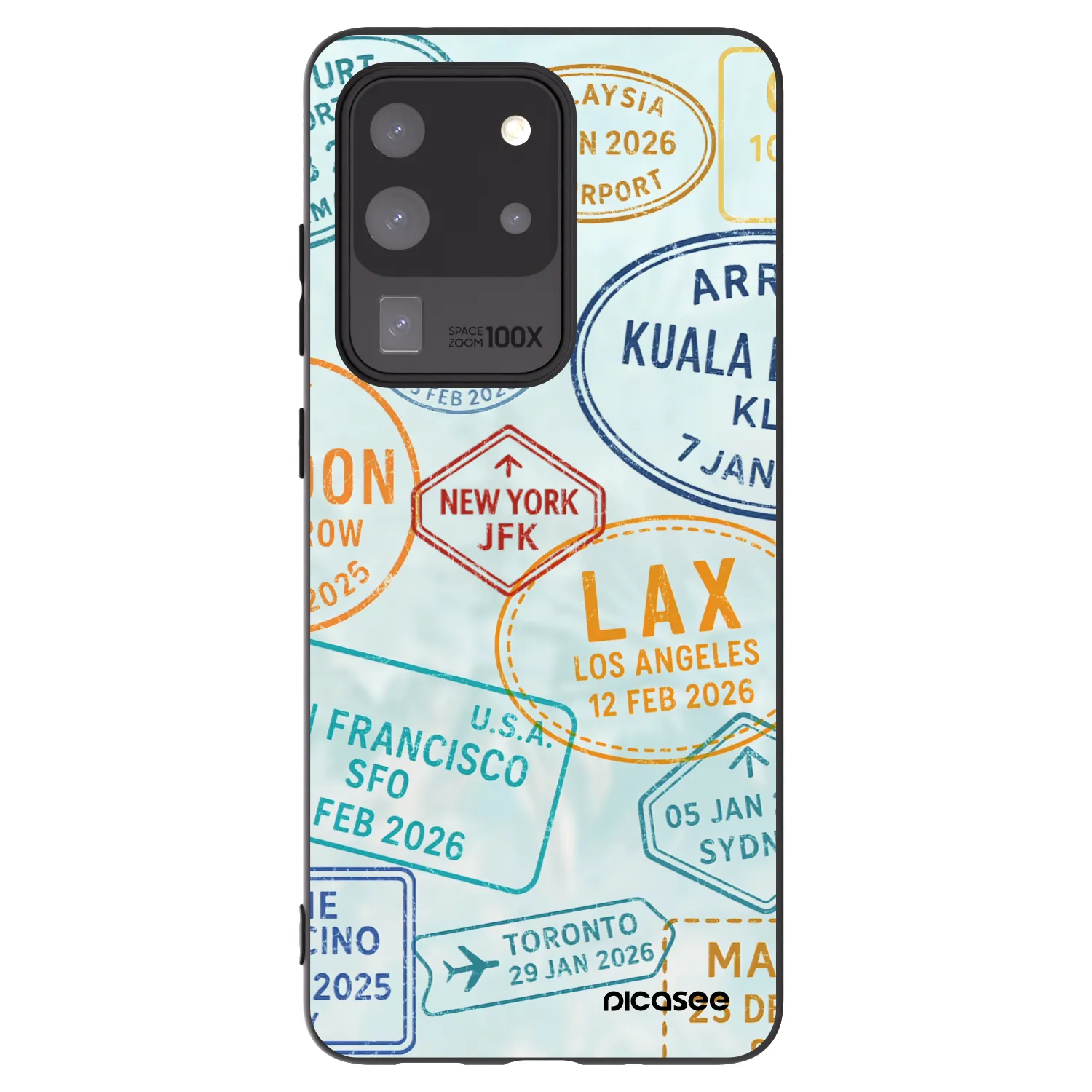 Picasee crna silikonska maskica za Samsung Galaxy S20 Ultra 5G G988F - PASSPORT EDITION