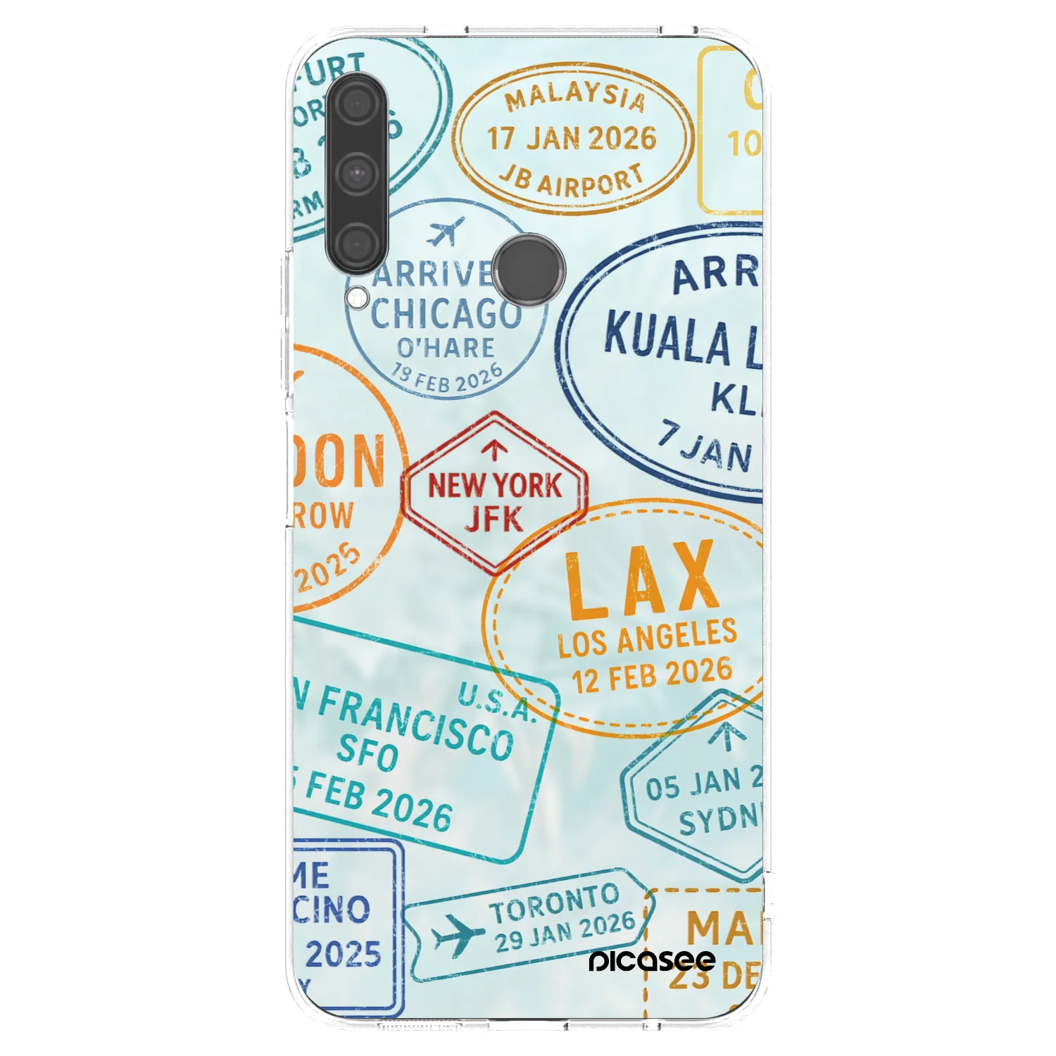 Picasee silikonska prozirna maskica za Huawei P40 Lite E - PASSPORT EDITION