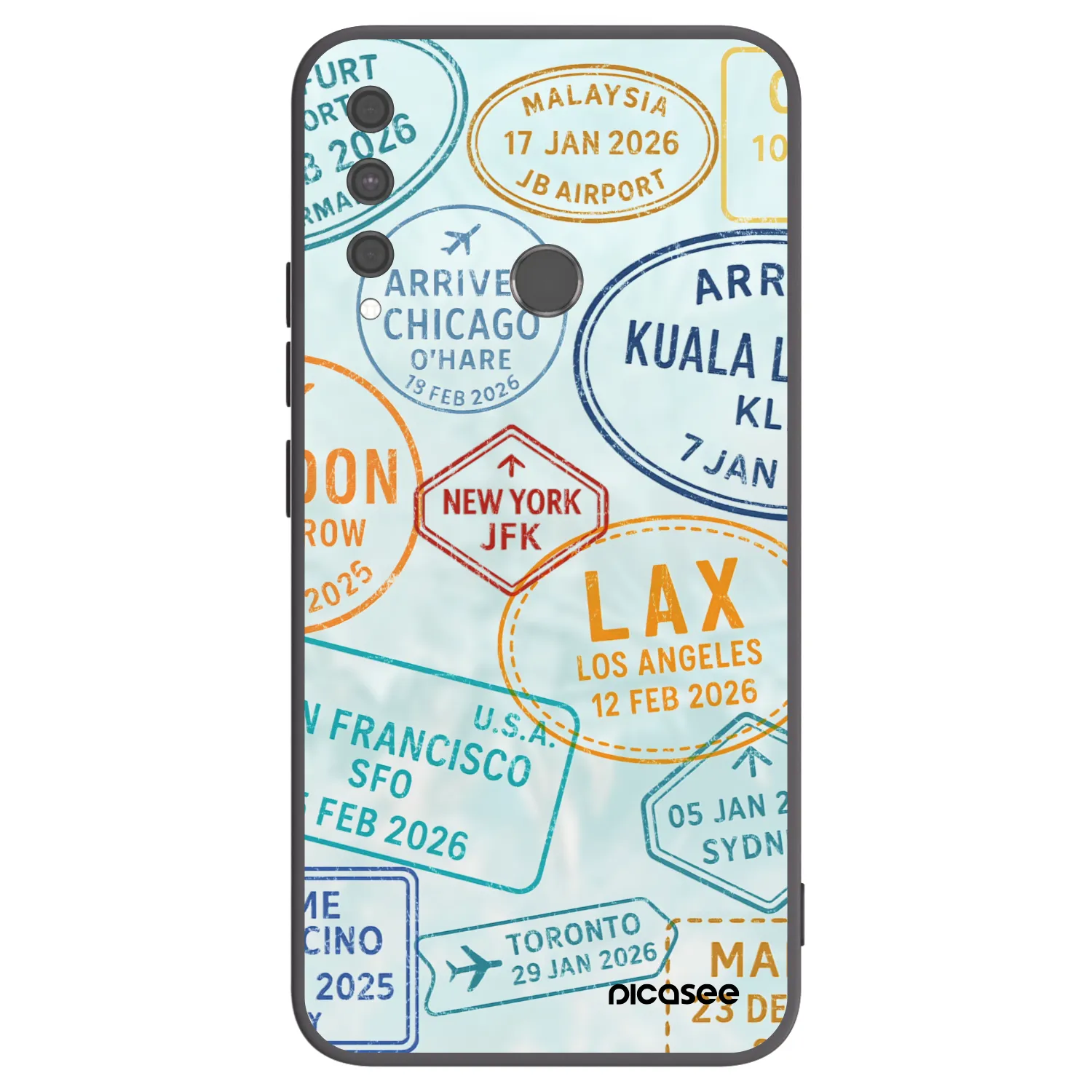 Picasee crna silikonska maskica za Huawei P40 Lite E - PASSPORT EDITION