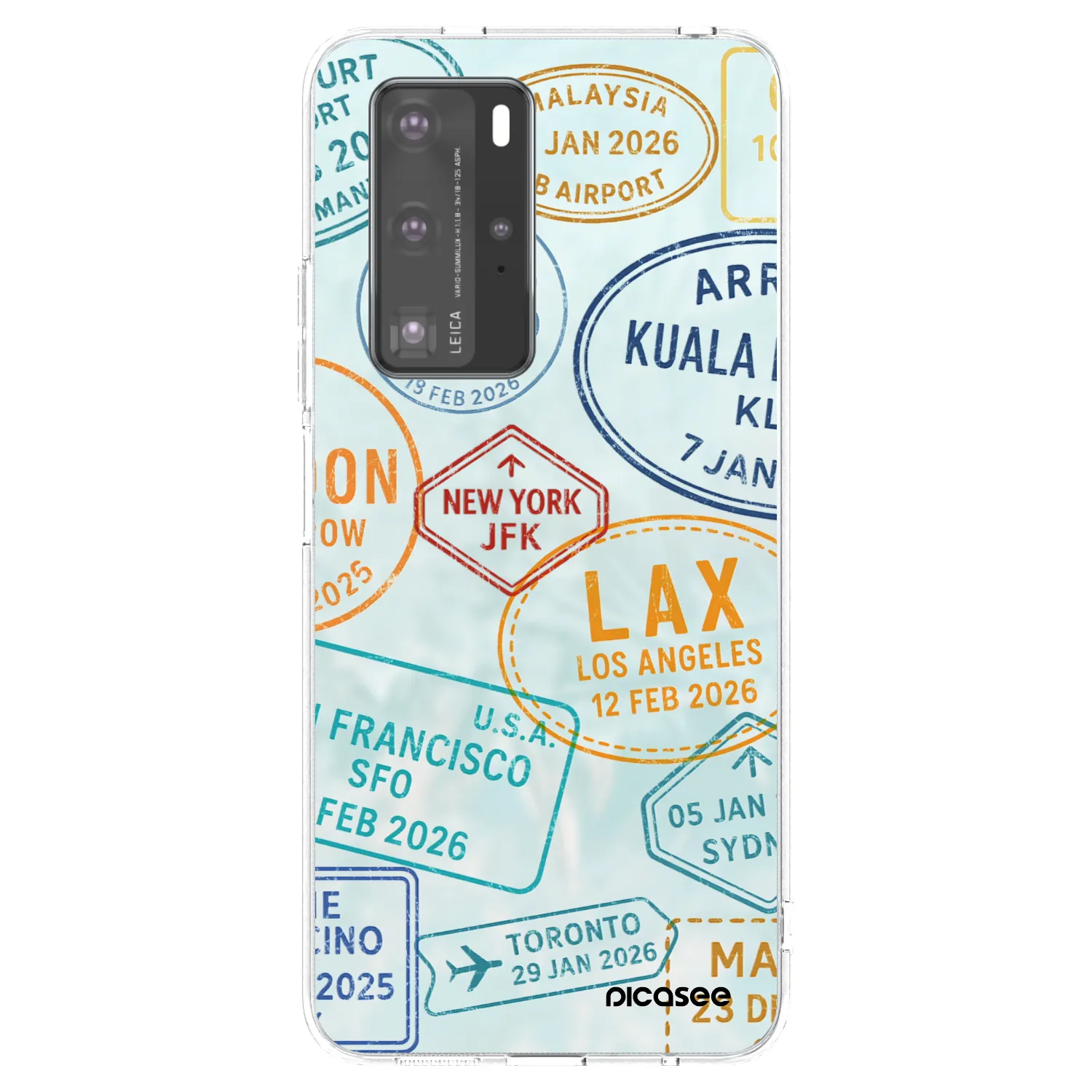 Picasee silikonska prozirna maskica za Huawei P40 Pro - PASSPORT EDITION