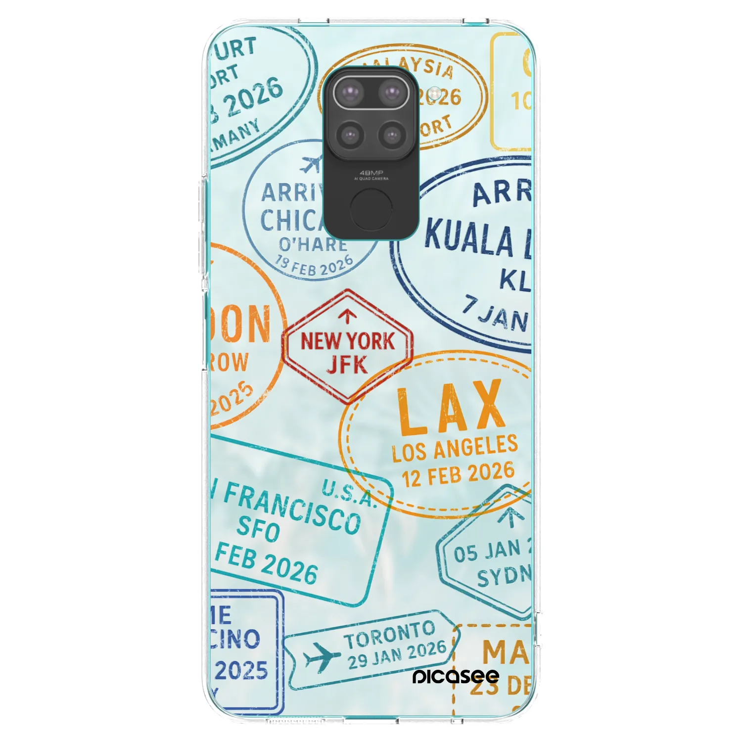 Picasee crna silikonska maskica za Xiaomi Redmi Note 9 - PASSPORT EDITION