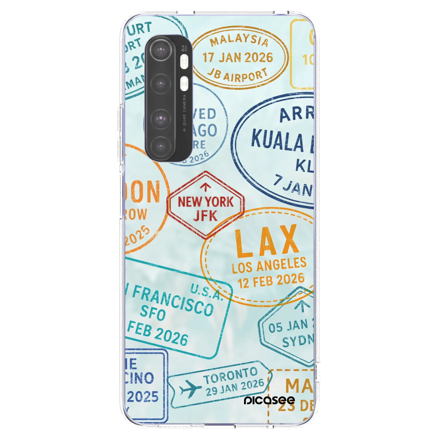Picasee silikonska prozirna maskica za Xiaomi Mi Note 10 Lite - PASSPORT EDITION