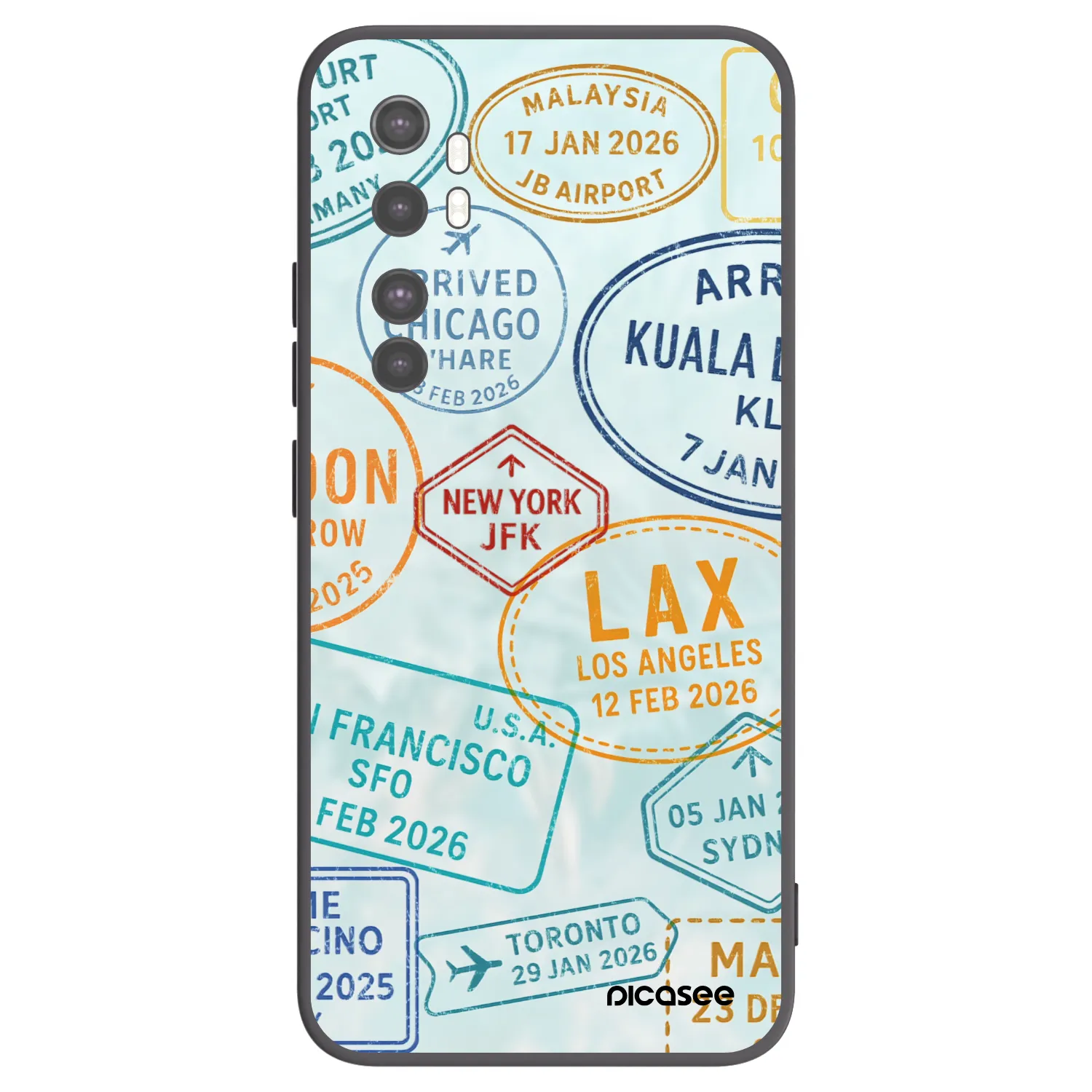Picasee crna silikonska maskica za Xiaomi Mi Note 10 Lite - PASSPORT EDITION