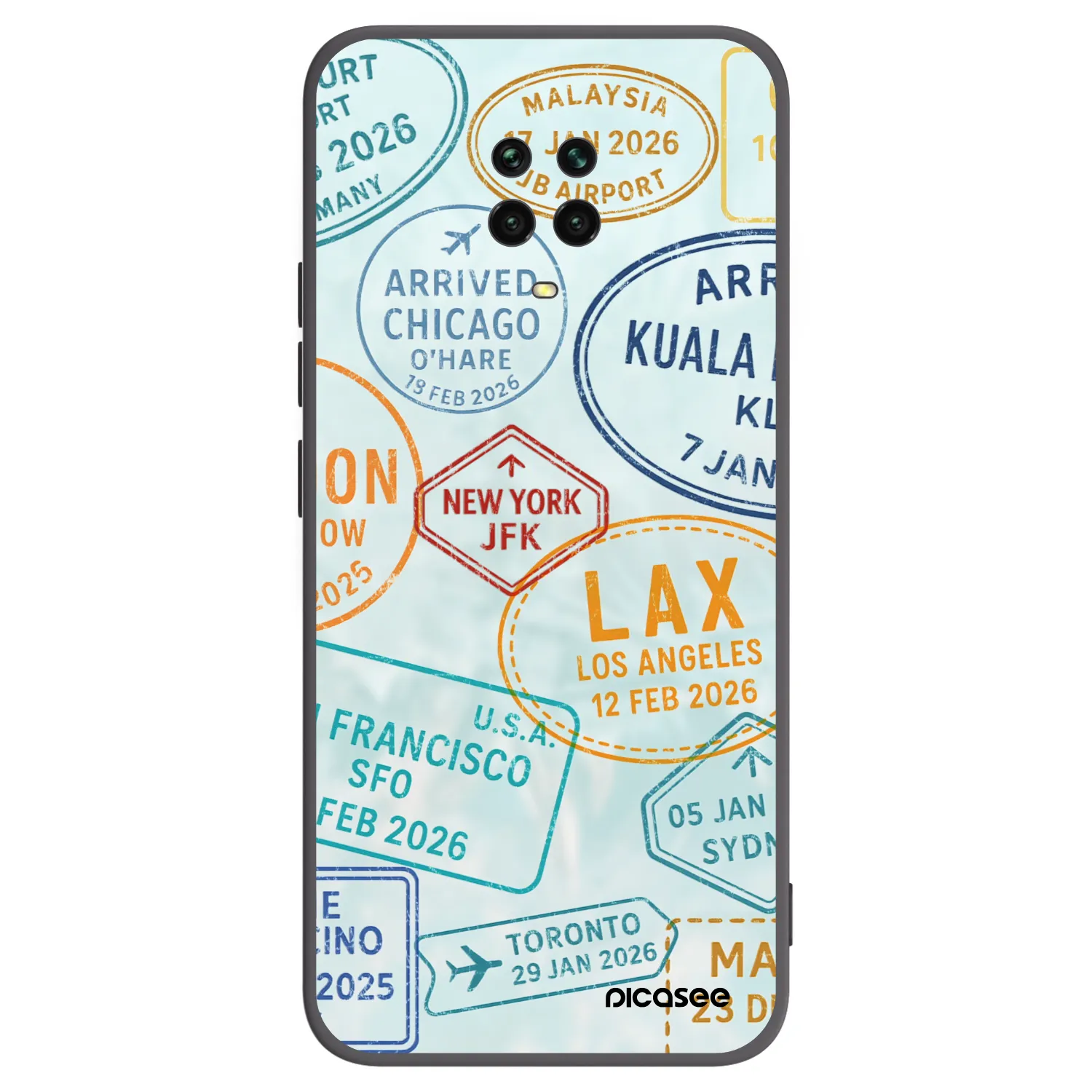 Picasee crna silikonska maskica za Xiaomi Redmi Note 9S - PASSPORT EDITION