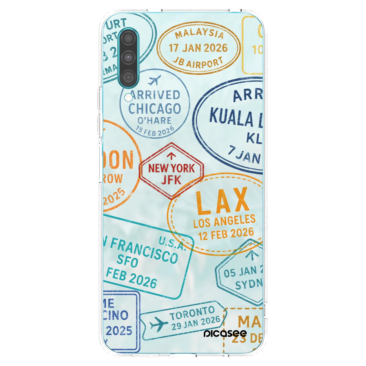Picasee silikonska prozirna maskica za Samsung Galaxy A30s A307F - PASSPORT EDITION