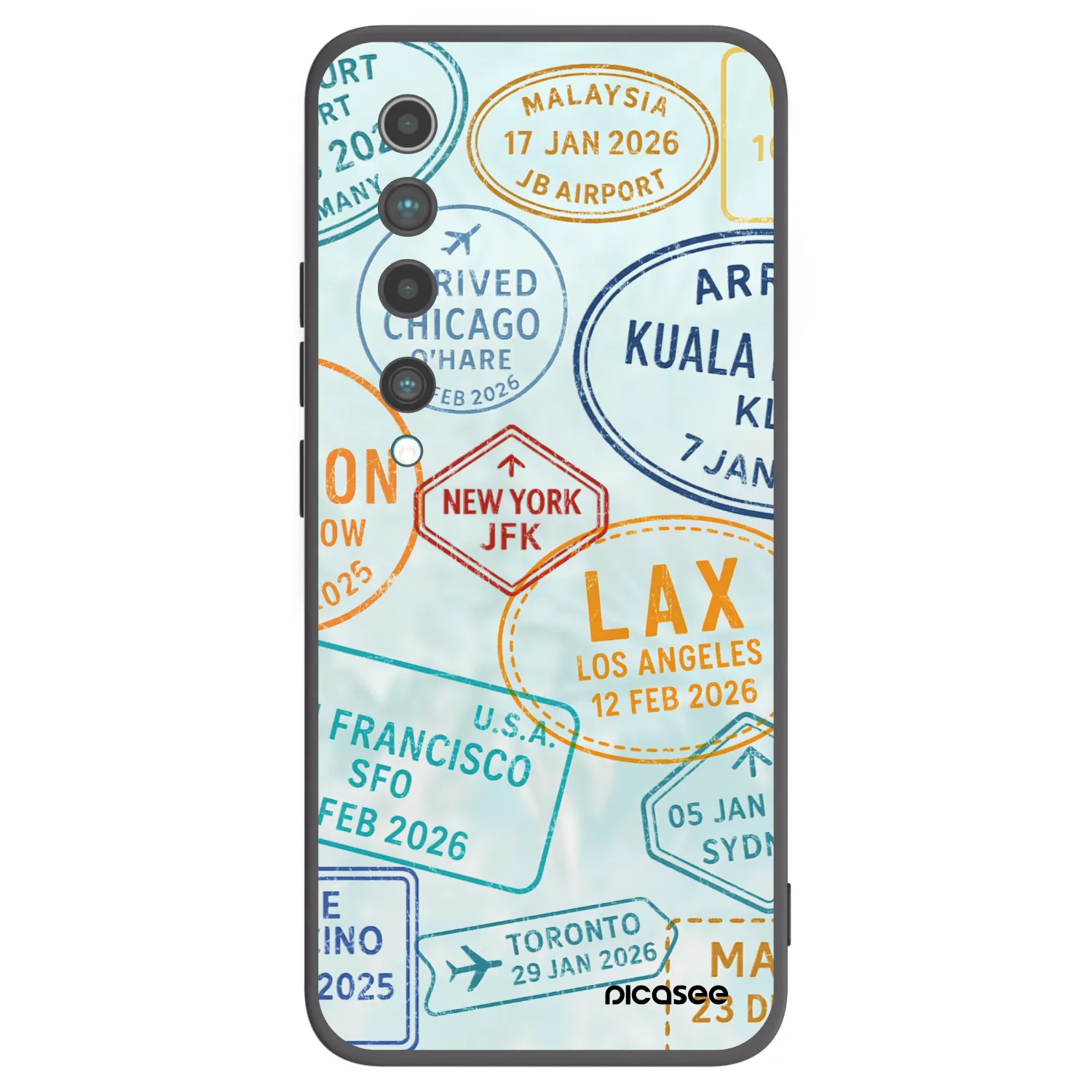 Picasee crna silikonska maskica za Xiaomi Mi 10 - PASSPORT EDITION
