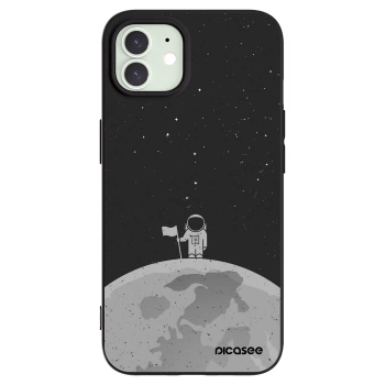 Picasee crna silikonska maskica za Apple iPhone 12 - Astronaut