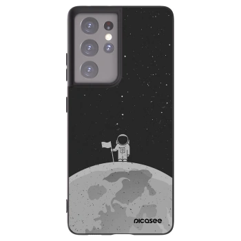 Picasee crna silikonska maskica za Samsung Galaxy S21 Ultra 5G G998B - Astronaut