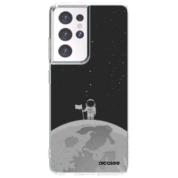 Picasee silikonska prozirna maskica za Samsung Galaxy S21 Ultra 5G G998B - Astronaut