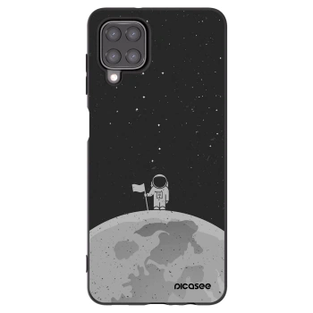 Picasee crna silikonska maskica za Samsung Galaxy M12 M127F - Astronaut