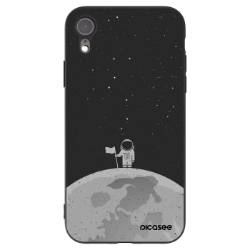 Picasee crna silikonska maskica za Apple iPhone XR - Astronaut