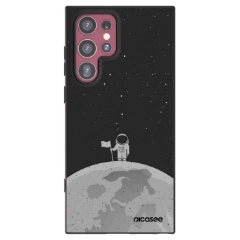 Picasee crna silikonska maskica za Samsung Galaxy S22 Ultra 5G - Astronaut