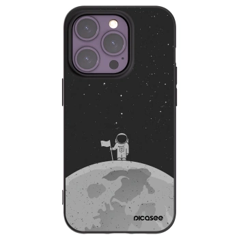 Picasee crna silikonska maskica za Apple iPhone 14 Pro - Astronaut