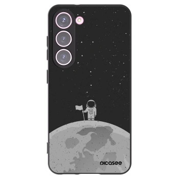 Picasee crna silikonska maskica za Samsung Galaxy S23 5G - Astronaut