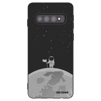 Picasee crna silikonska maskica za Samsung Galaxy S10 G973 - Astronaut