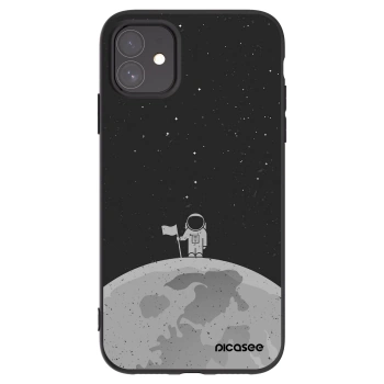 Picasee crna silikonska maskica za Apple iPhone 11 - Astronaut