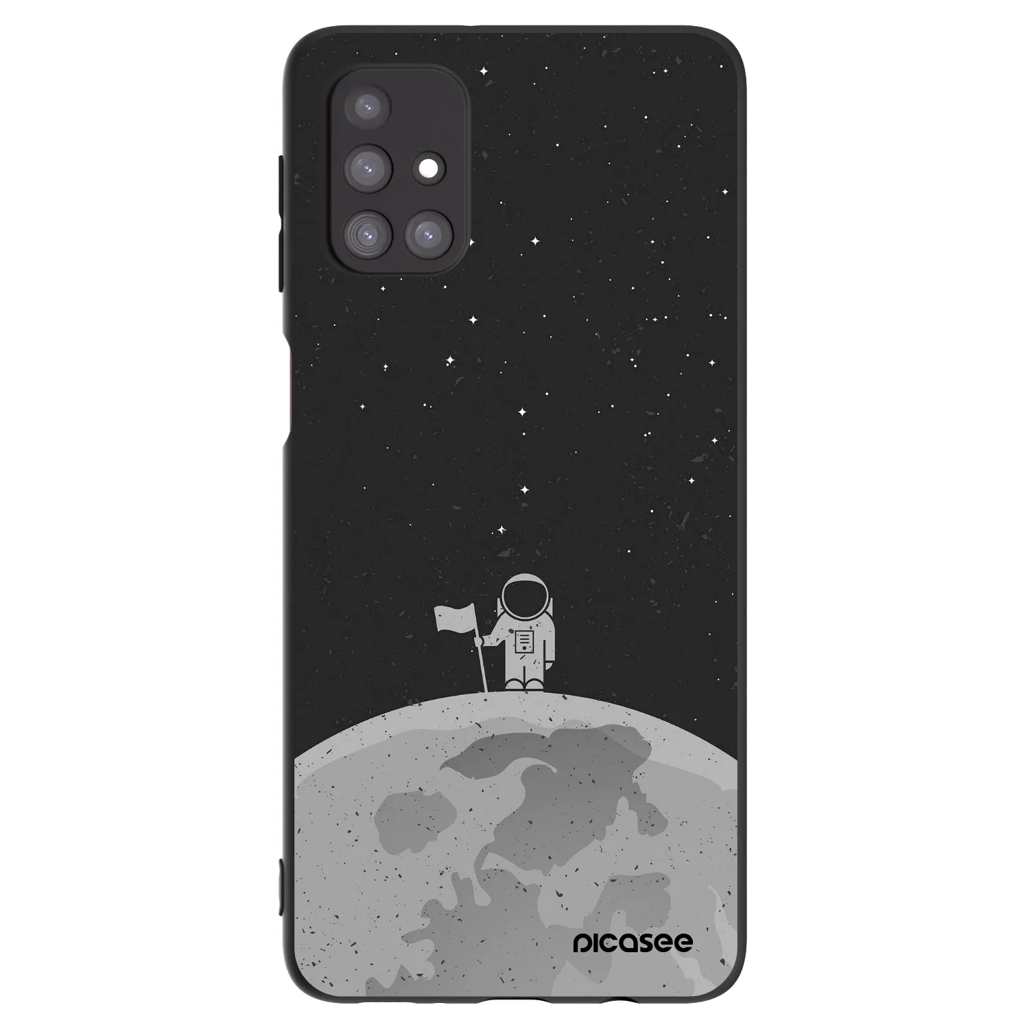 Picasee crna silikonska maskica za Samsung Galaxy M31s - Astronaut