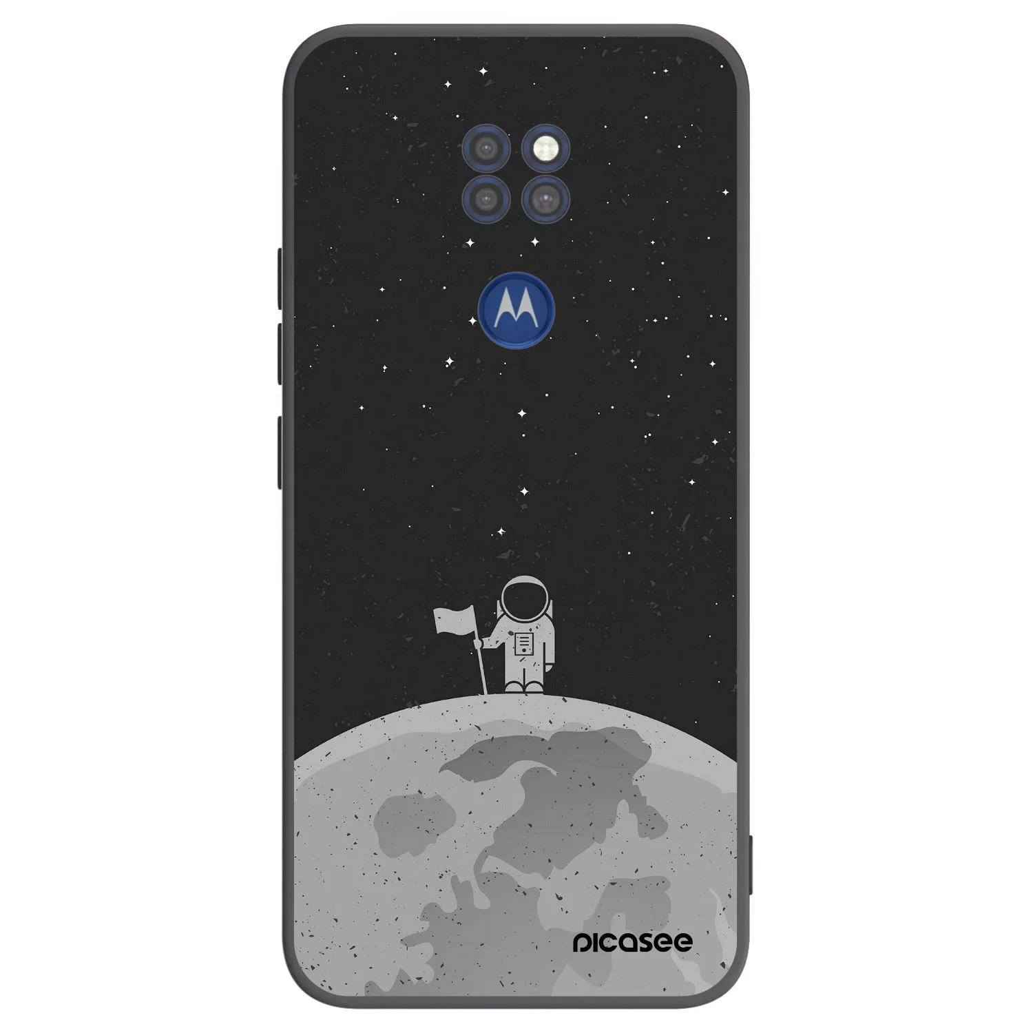 Picasee crna silikonska maskica za Motorola Moto G9 Play - Astronaut