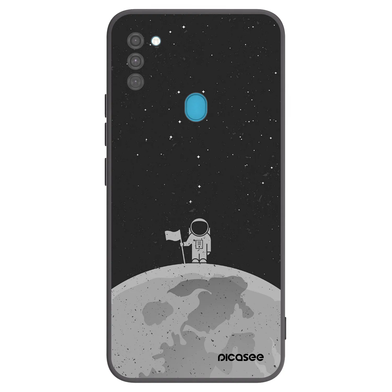 Picasee crna silikonska maskica za Samsung Galaxy M11 - Astronaut