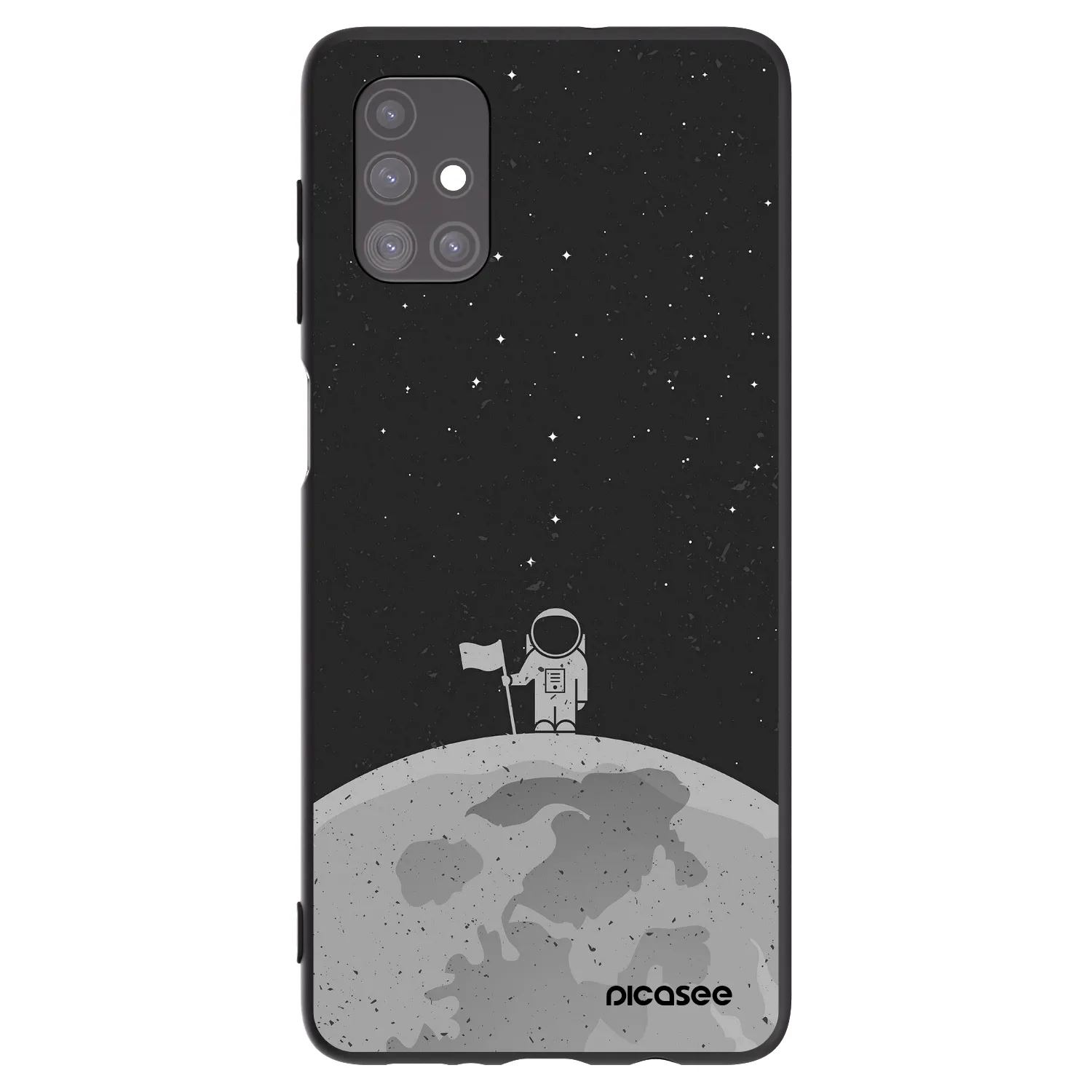 Picasee crna silikonska maskica za Samsung Galaxy M51 M515F - Astronaut