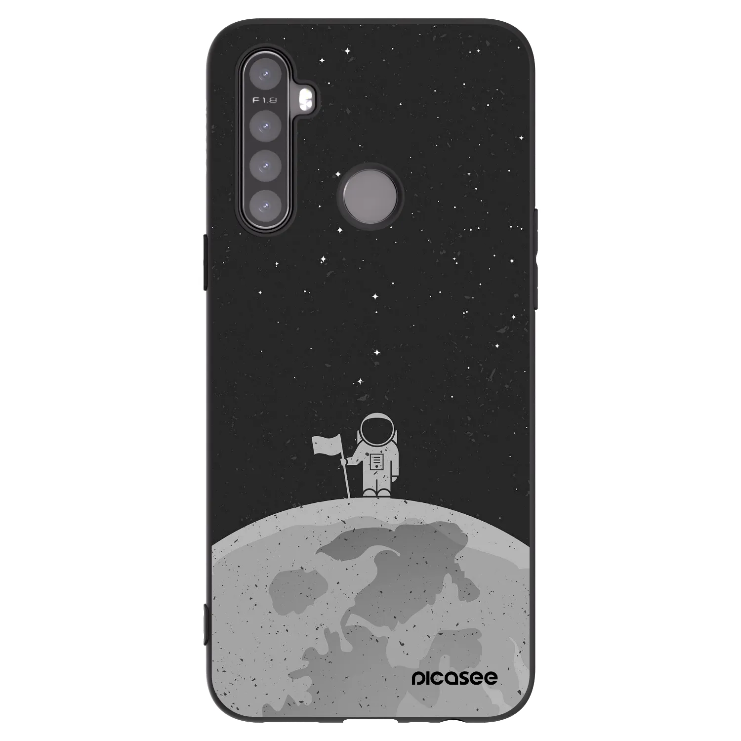 Picasee crna silikonska maskica za Realme 6i - Astronaut