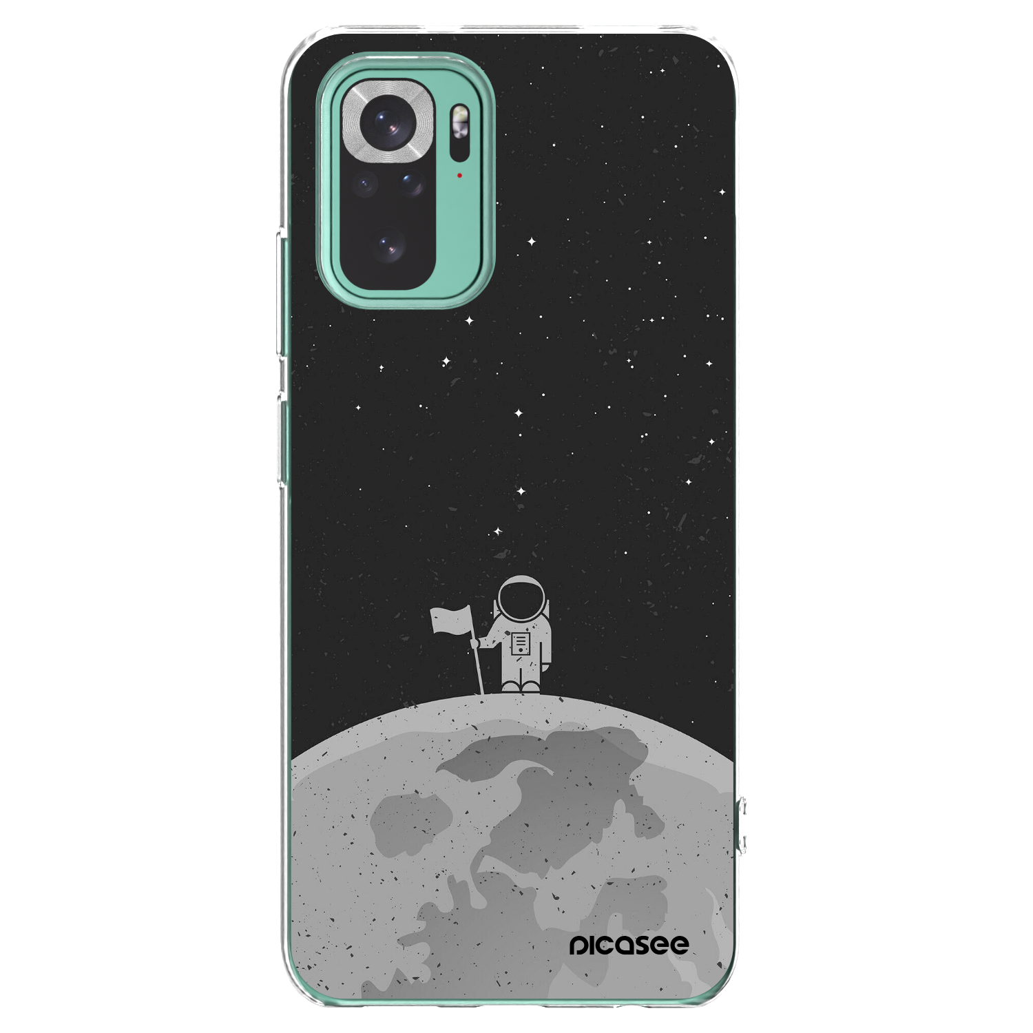Picasee silikonska prozirna maskica za Xiaomi Redmi Note 10 Pro - Astronaut