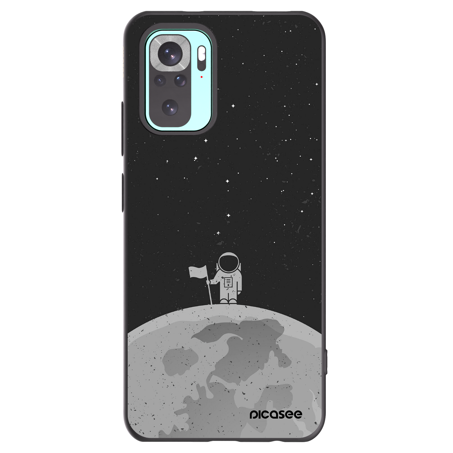 Picasee crna silikonska maskica za Xiaomi Redmi Note 10 Pro - Astronaut