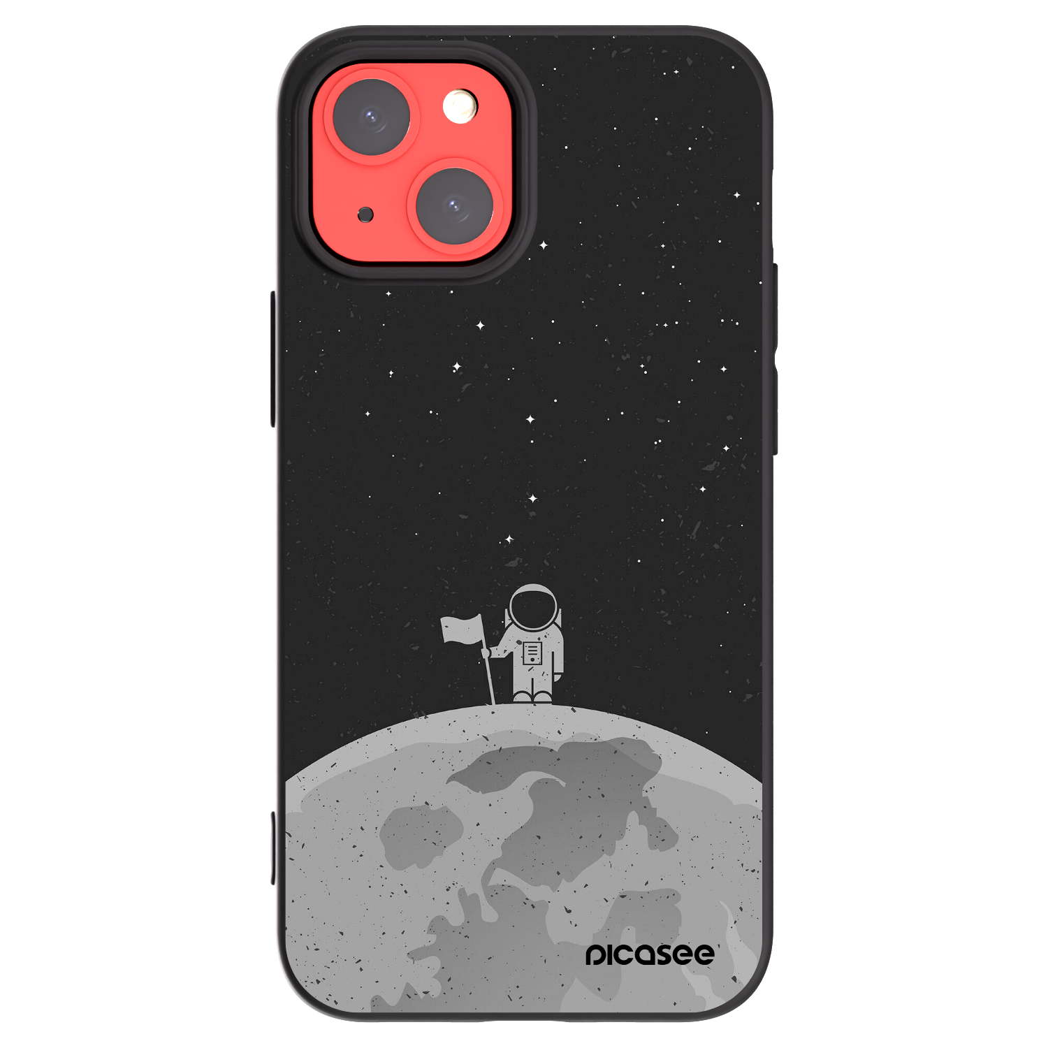 Picasee crna silikonska maskica za Apple iPhone 13 mini - Astronaut