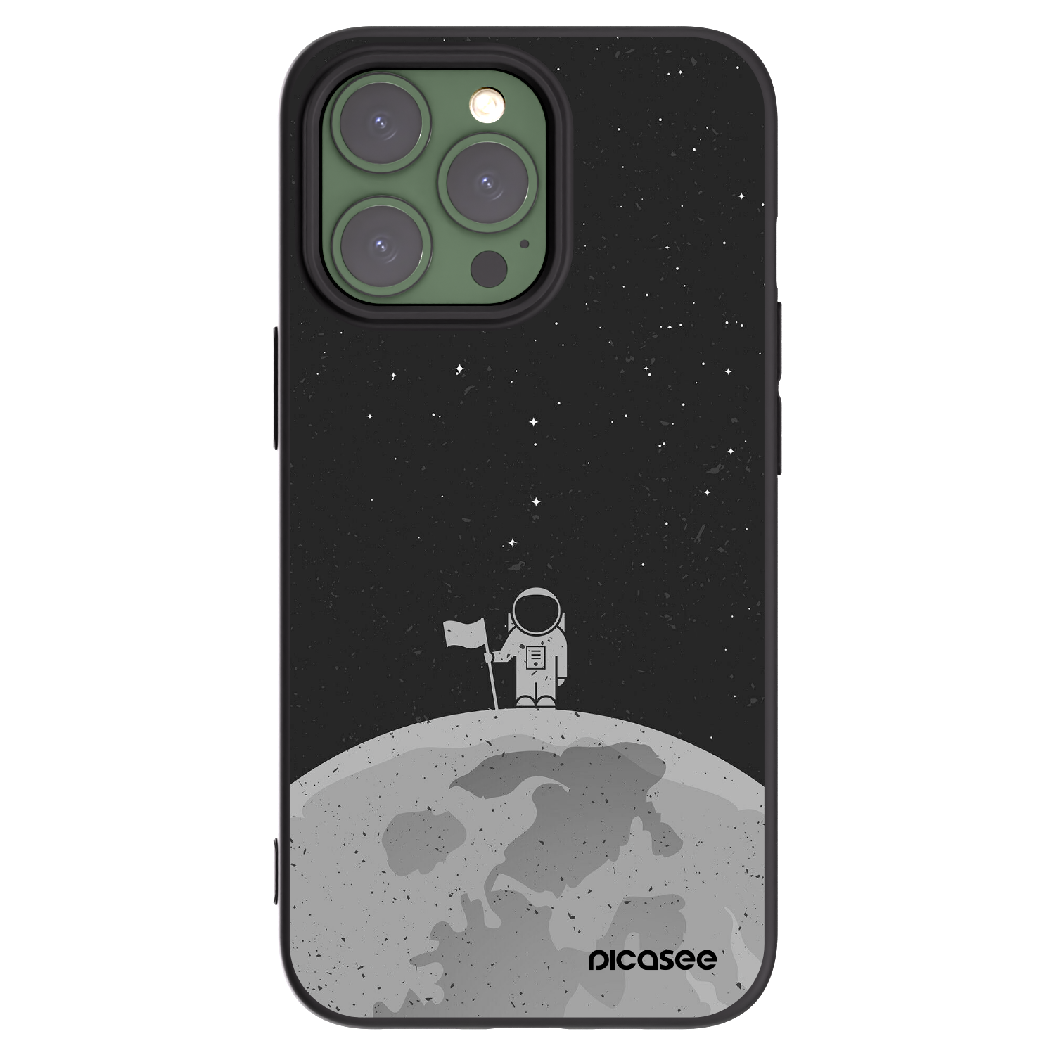 Picasee crna silikonska maskica za Apple iPhone 13 Pro - Astronaut