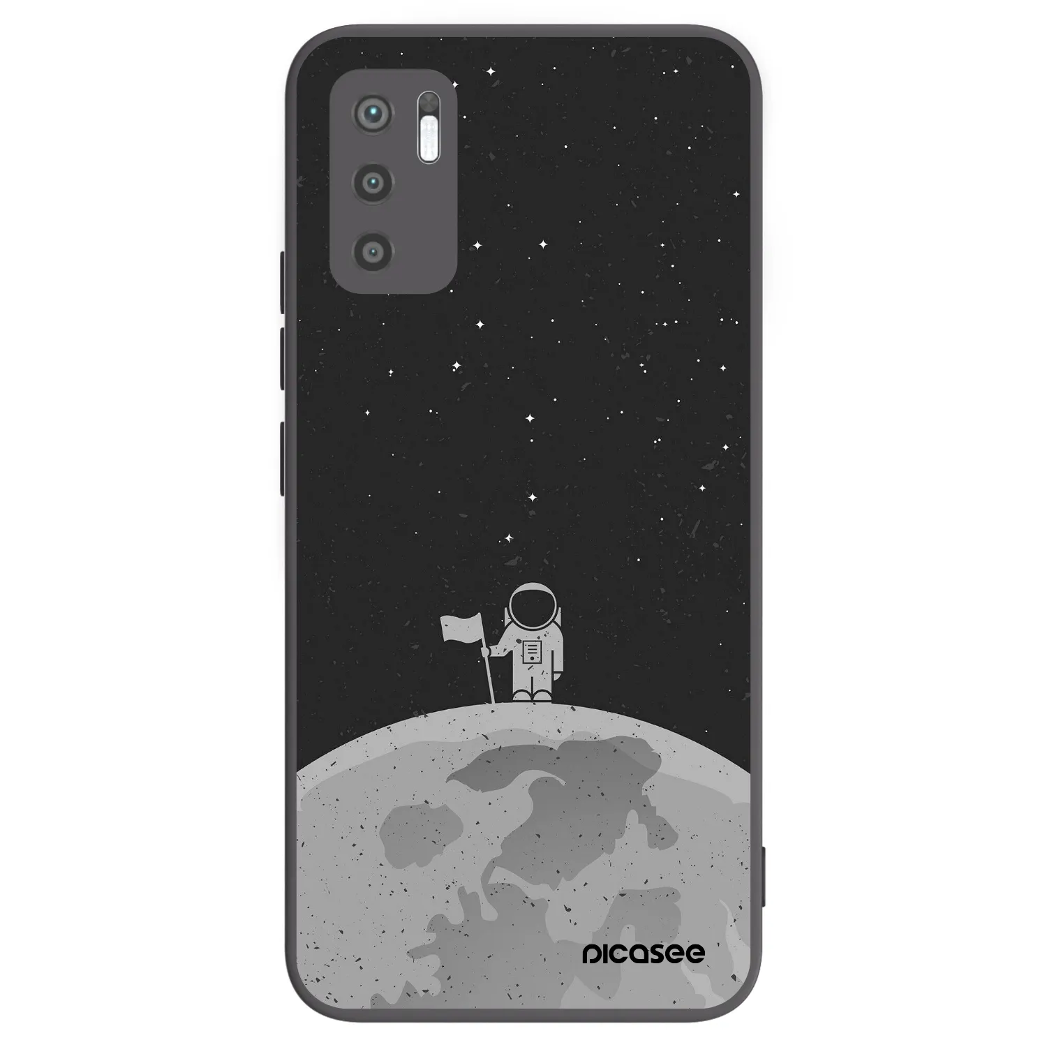 Picasee crna silikonska maskica za Xiaomi Redmi Note 10 5G - Astronaut