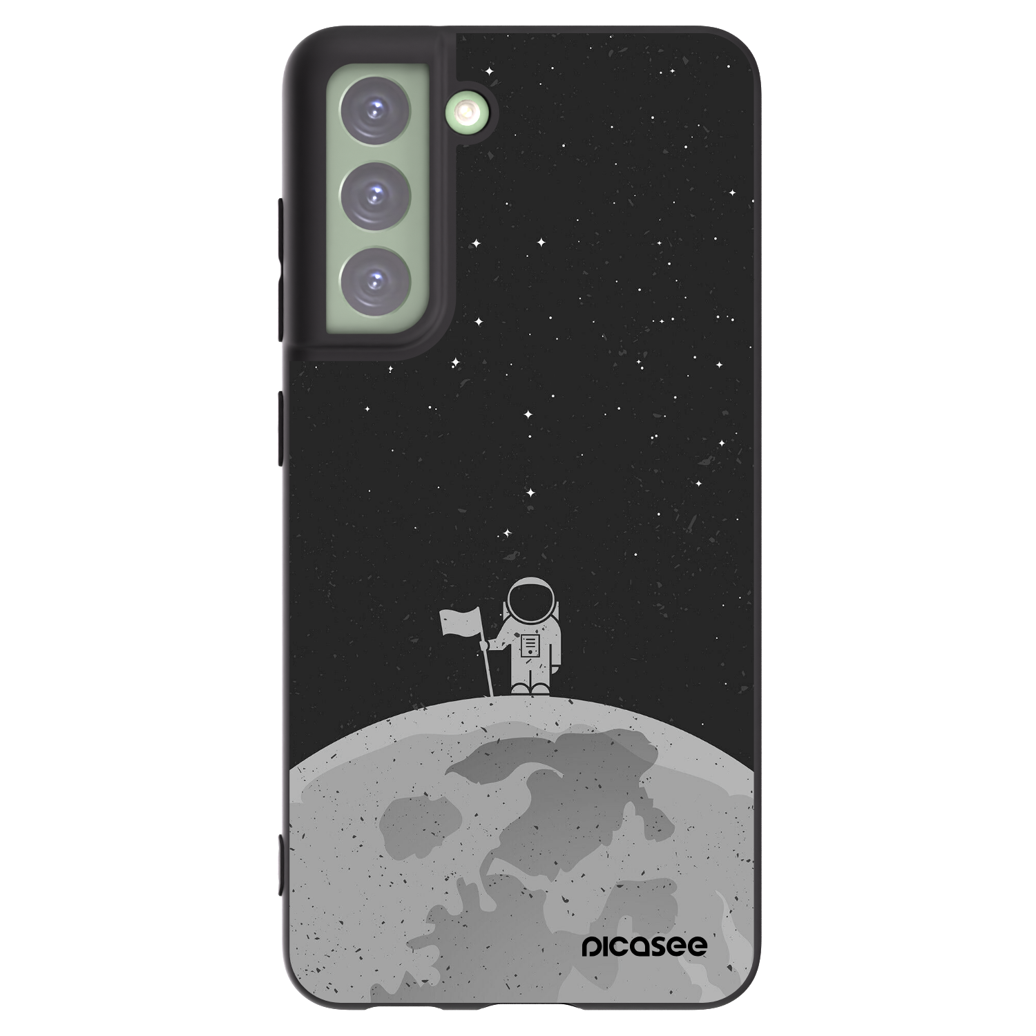 Picasee crna silikonska maskica za Samsung Galaxy S21 FE 5G - Astronaut
