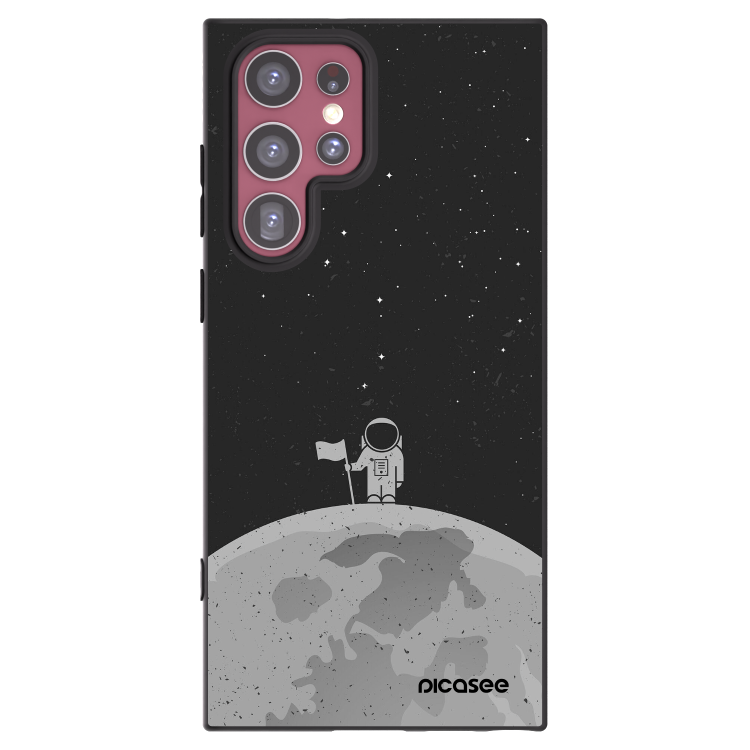 Picasee crna silikonska maskica za Samsung Galaxy S22 Ultra 5G - Astronaut