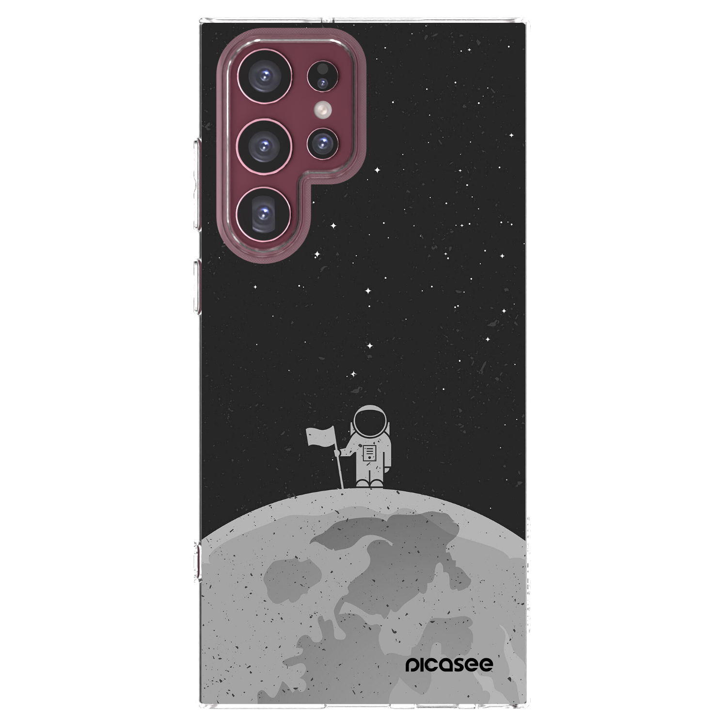 Picasee silikonska prozirna maskica za Samsung Galaxy S22 Ultra 5G - Astronaut