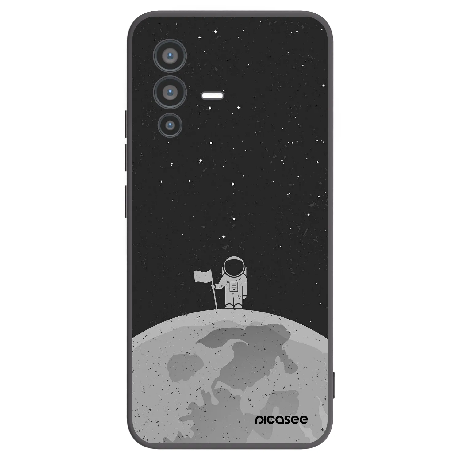 Picasee crna silikonska maskica za Vivo V23 5G - Astronaut