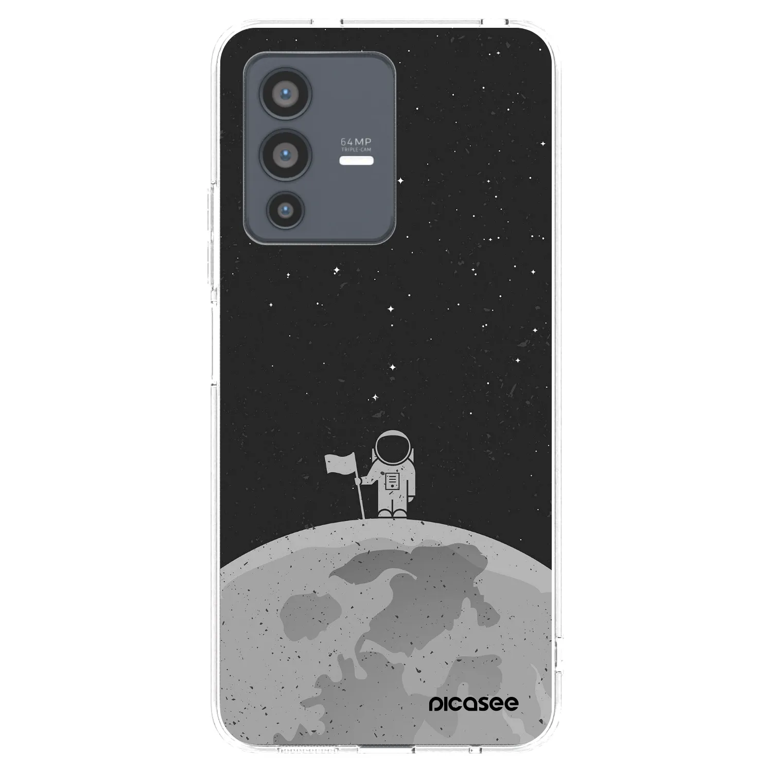 Picasee silikonska prozirna maskica za Vivo V23 5G - Astronaut