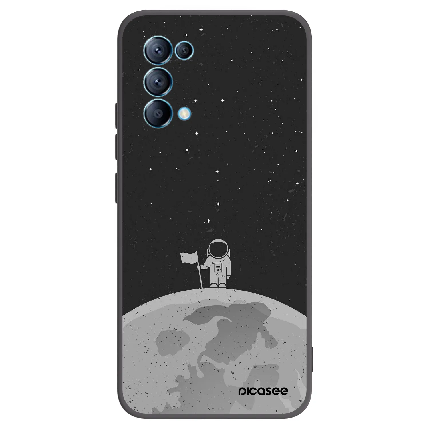 Picasee crna silikonska maskica za OPPO Reno 5 5G - Astronaut