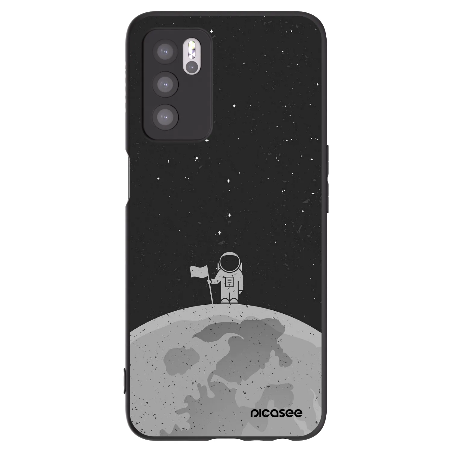 Picasee crna silikonska maskica za OPPO A16 - Astronaut