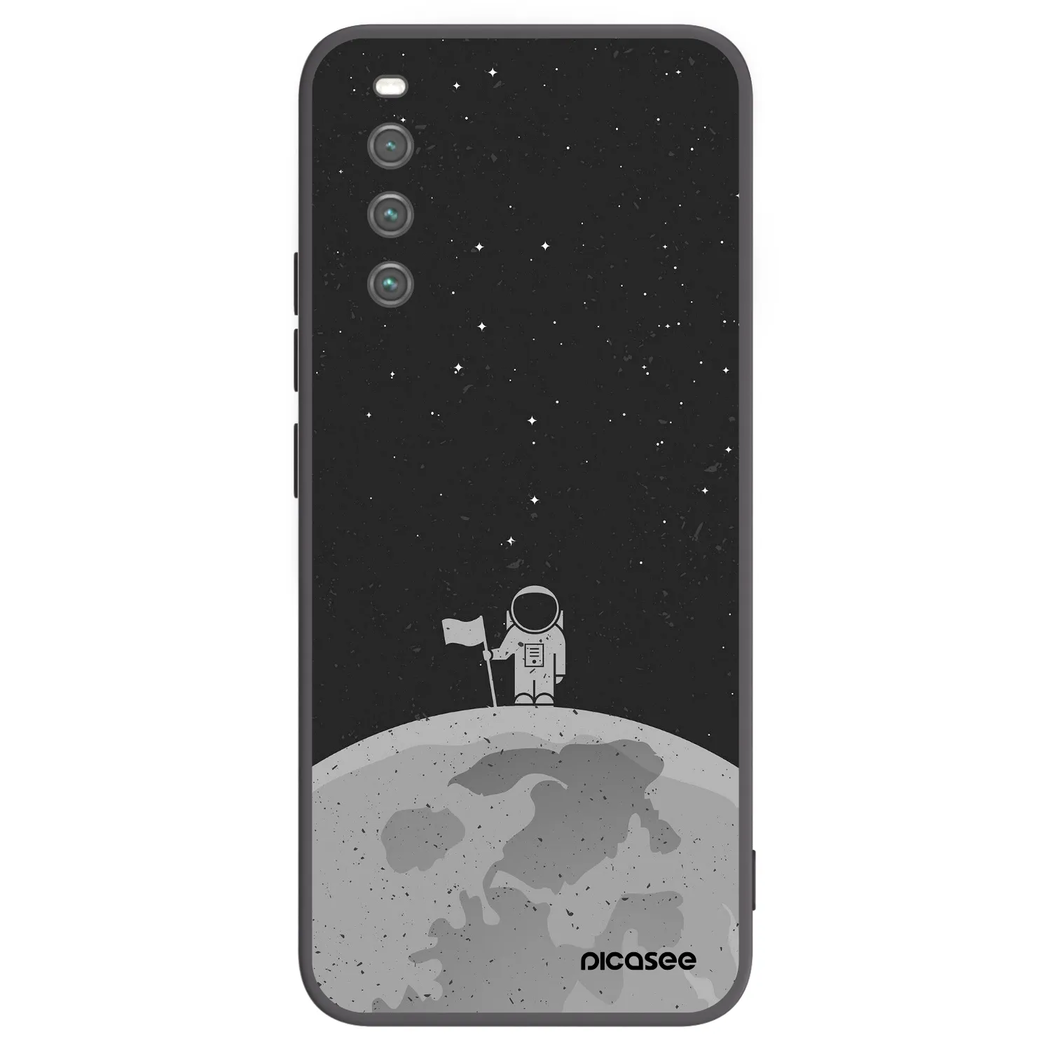 Picasee crna silikonska maskica za Sony Xperia 10 IV 5G - Astronaut