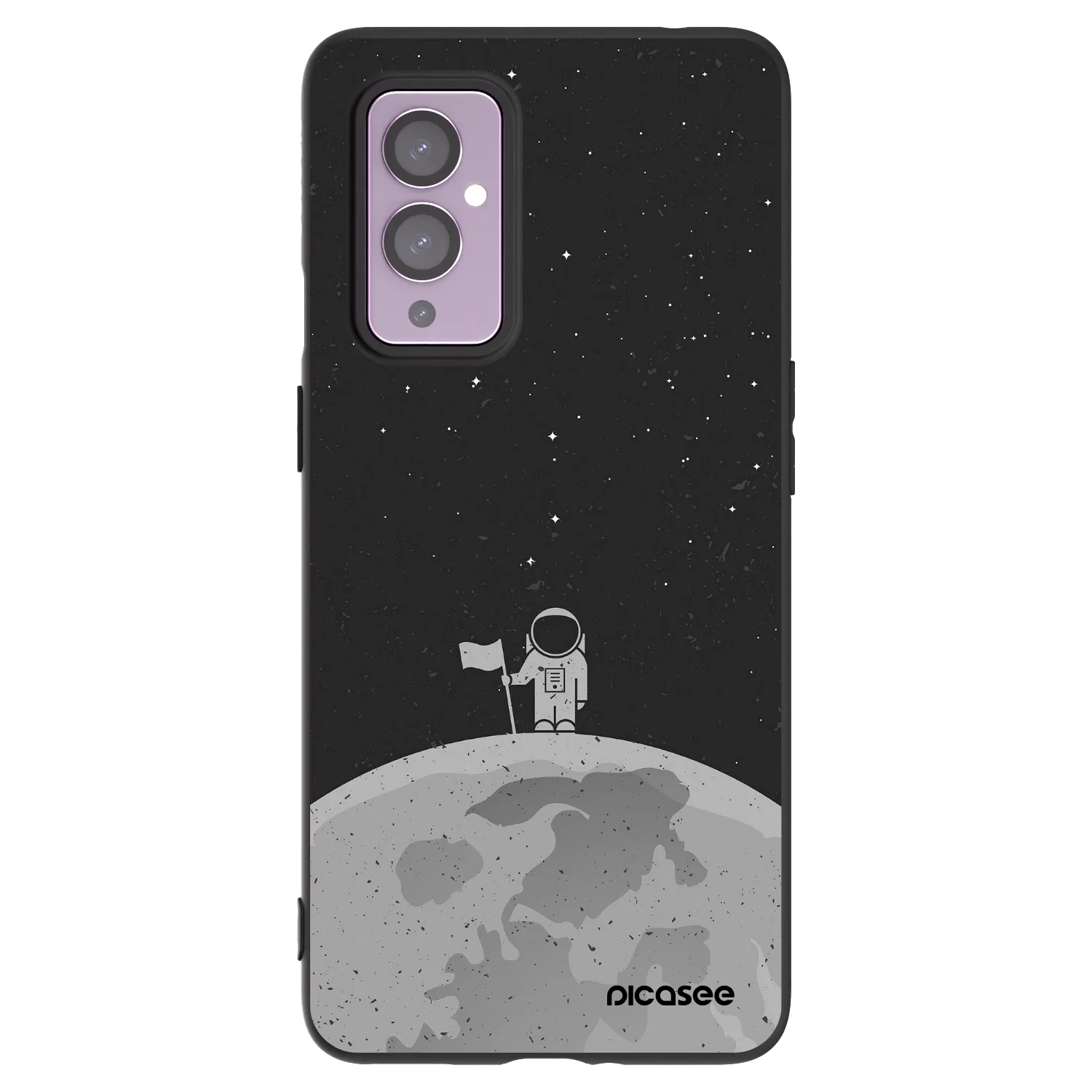 Picasee crna silikonska maskica za OnePlus 9 - Astronaut