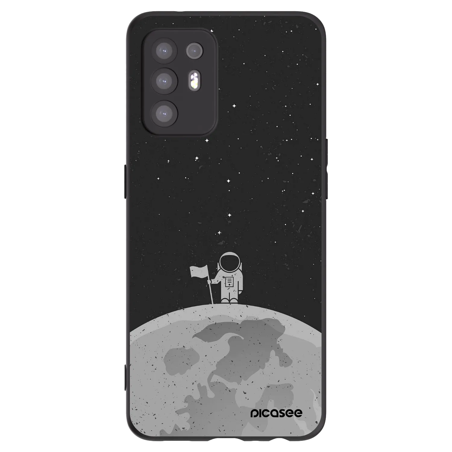 Picasee crna silikonska maskica za OPPO A94 5G - Astronaut