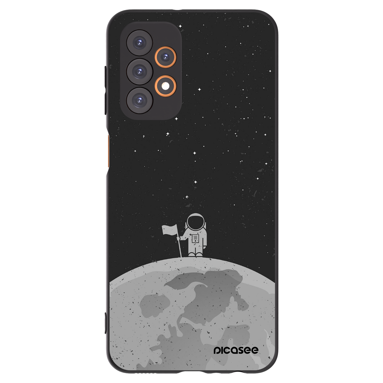 Picasee crna silikonska maskica za Samsung Galaxy A23 A235F 4G - Astronaut