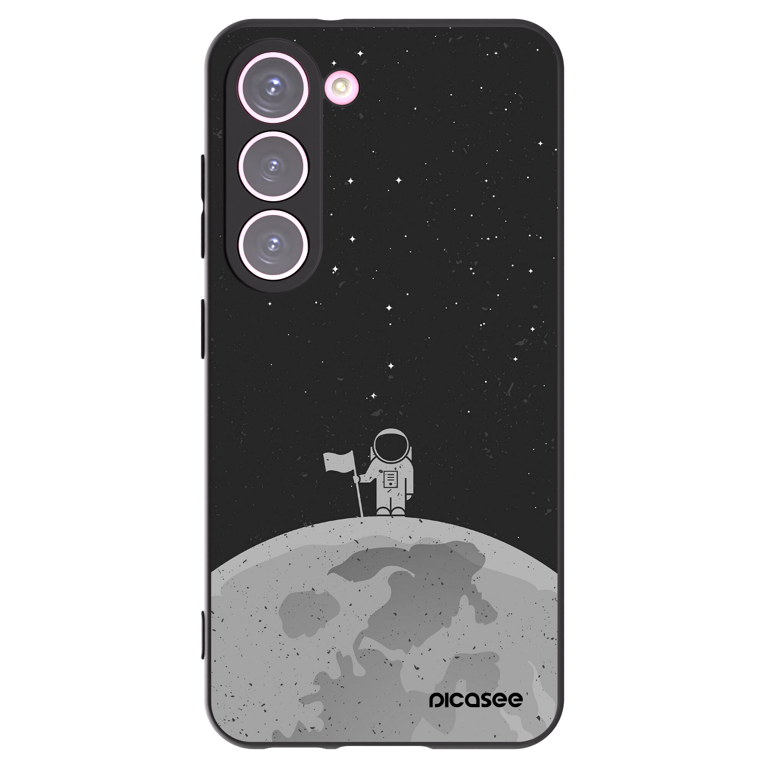 Picasee crna silikonska maskica za Samsung Galaxy S23 5G - Astronaut