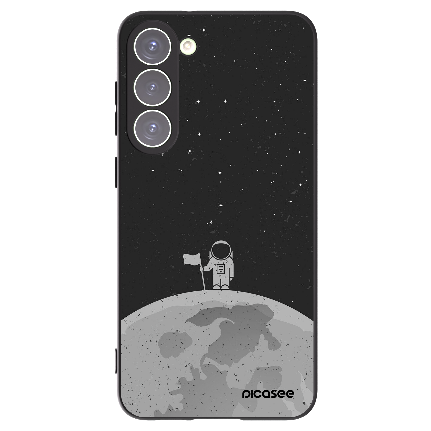 Picasee crna silikonska maskica za Samsung Galaxy S23+ 5G - Astronaut