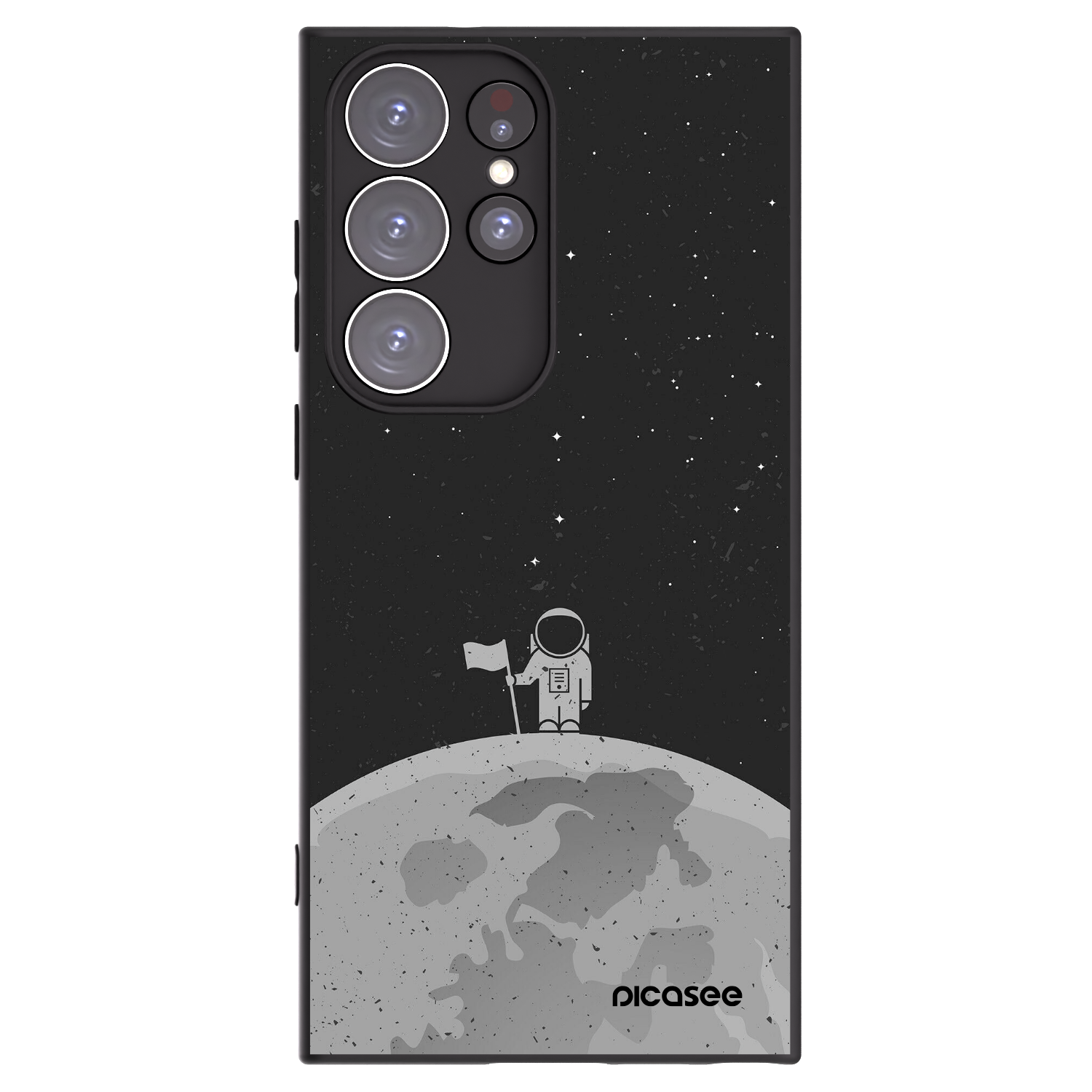 Picasee crna silikonska maskica za Samsung Galaxy S23 Ultra 5G - Astronaut