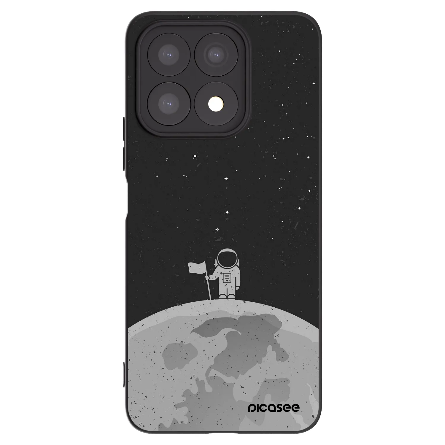 Picasee crna silikonska maskica za Honor X8a - Astronaut